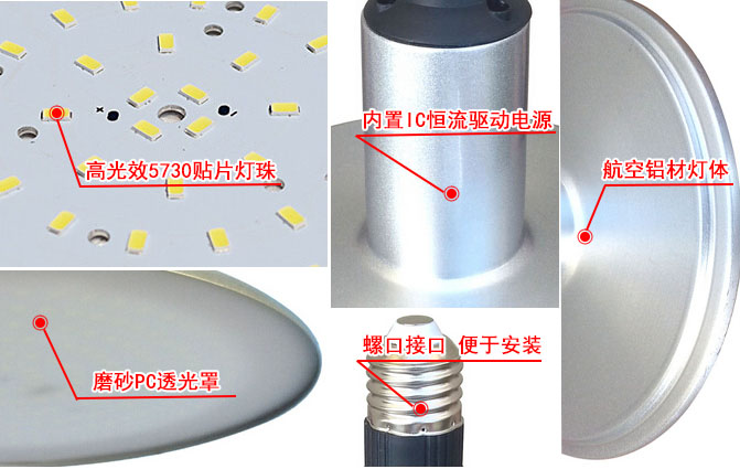 螺口贴片工厂灯细节图片