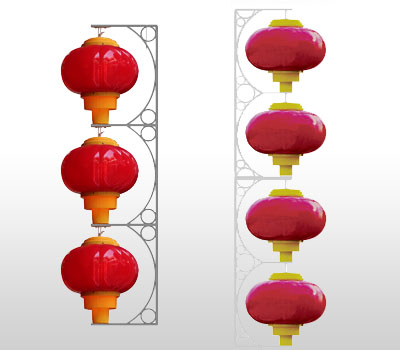 古典LED单边多支架灯笼